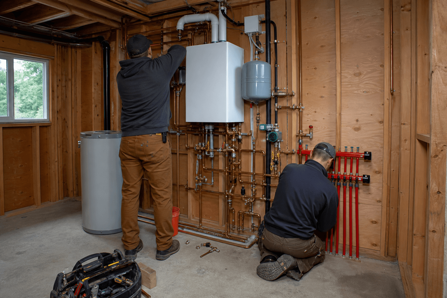 Licensed boiler technician at work in Langley BC